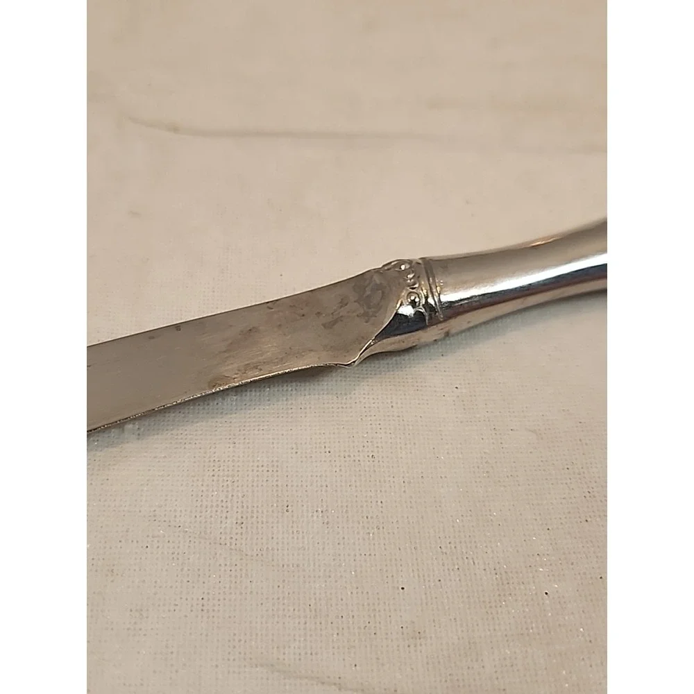 Set Of Six Vintage‎ Stainless Steel Dinner Knives with Faux Bamboo Handles